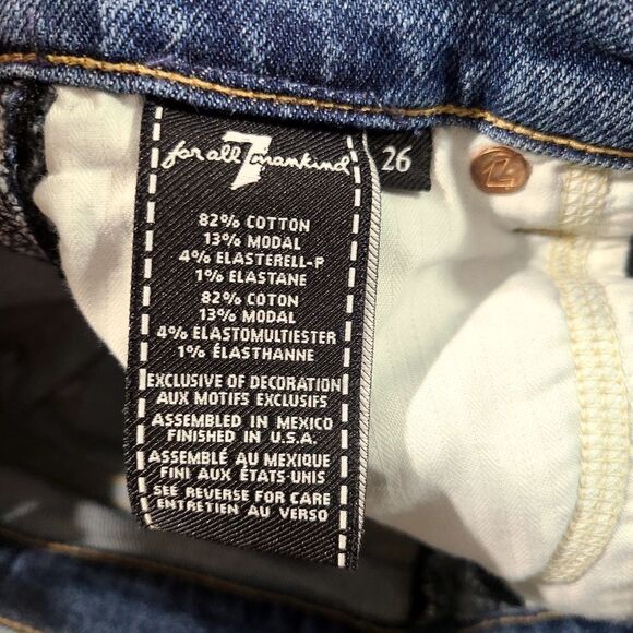 Women's 7 for all Mankind Luxe Vintage the ankle skinny jeans size 26 sequins - Picture 6 of 9